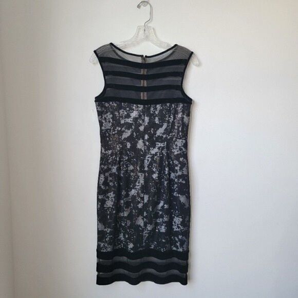 Tadashi SHOJI Velvet Trim Black Shift Dress Size 4 - Picture 14 of 14